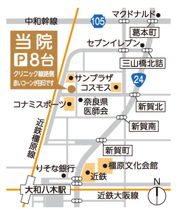 かしはら山岸眼科クリニック地図